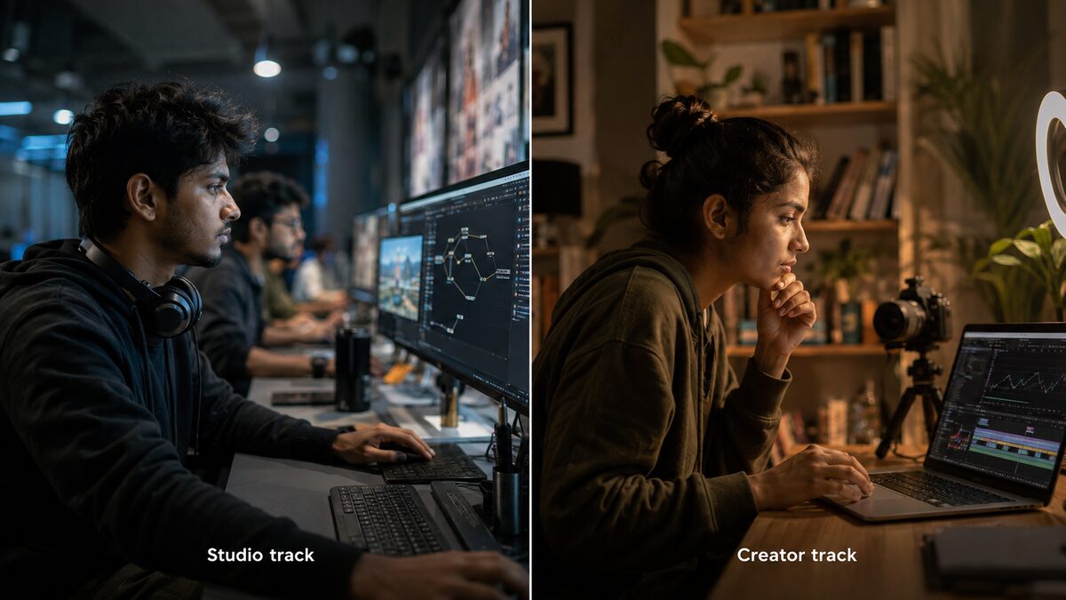 Studio track versus Creator track in creative education