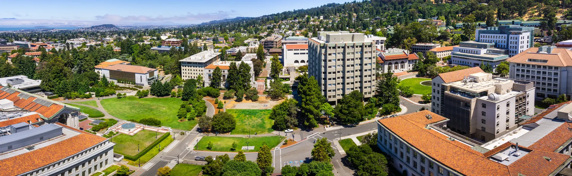 Aerial view of university campus