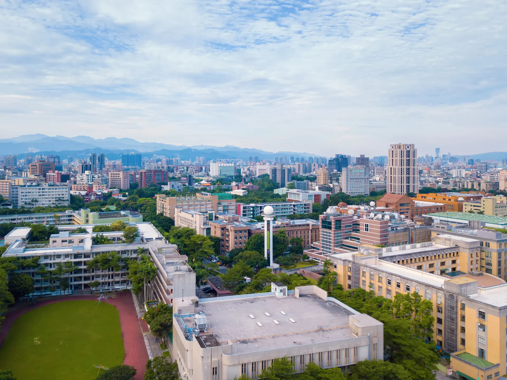 University campus panoramic view
